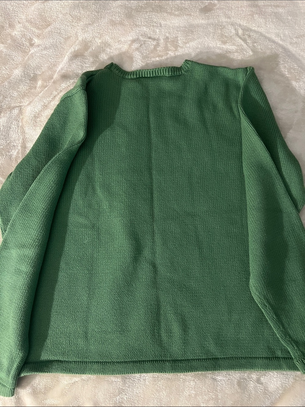 CROFT & BARROW 💚 THICK 100% COTTON GREEN CREW NECK PULLOVER SWEATER Women’s XL - Picture 2 of 6